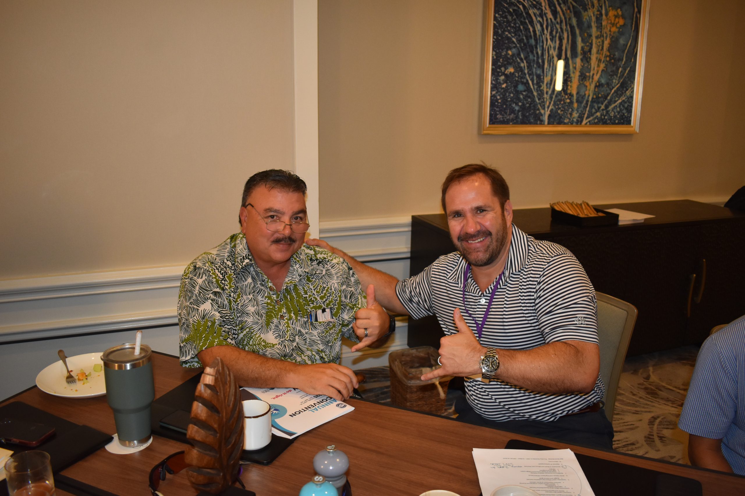 Wayne De Luz and Mike Niethammer pose for a photo