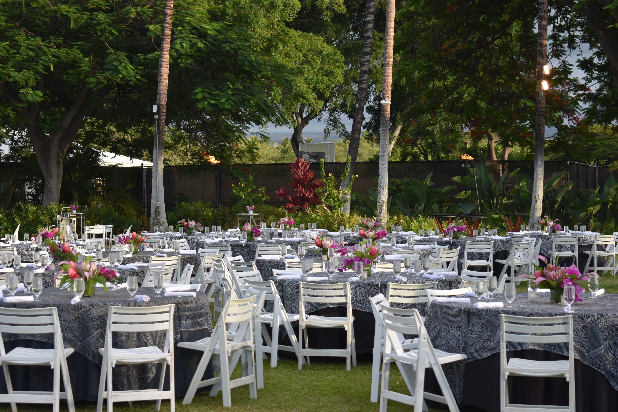 Tablescapes of the Welcome Reception at the Fairmont Orchid